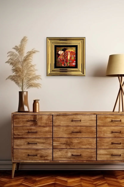 Gustav Klimpt Çerçeveli Taş Tablo 20 cm