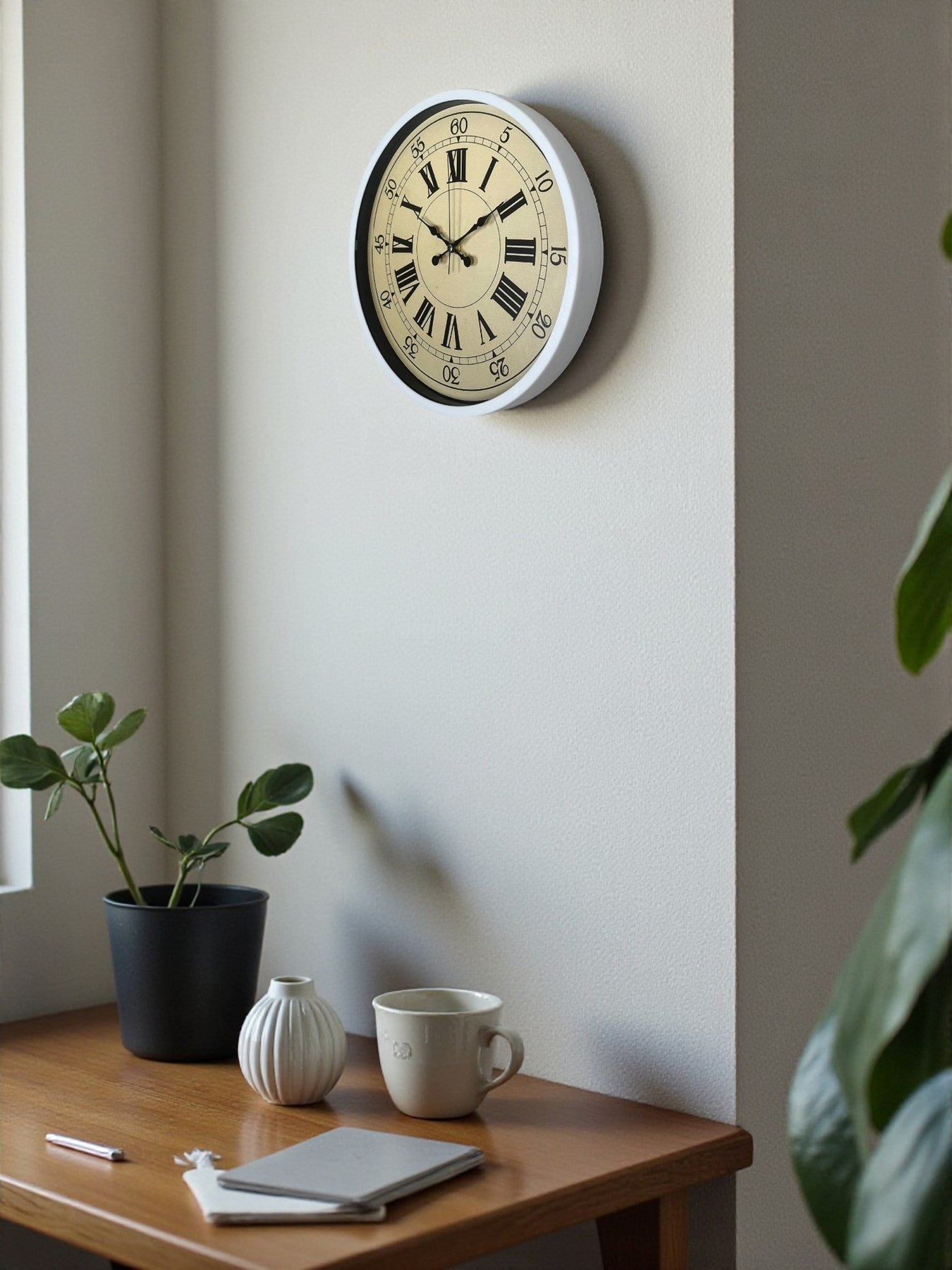 Zentime 36 Cm Beyaz Dekoratif Duvar Saati