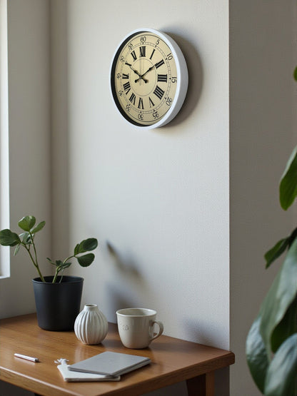 Zentime 36 Cm Beyaz Dekoratif Duvar Saati