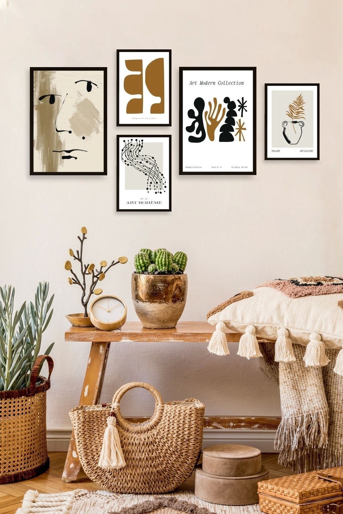 Modern Sanat Koleksiyonu 5'li Tablo 30 x 40