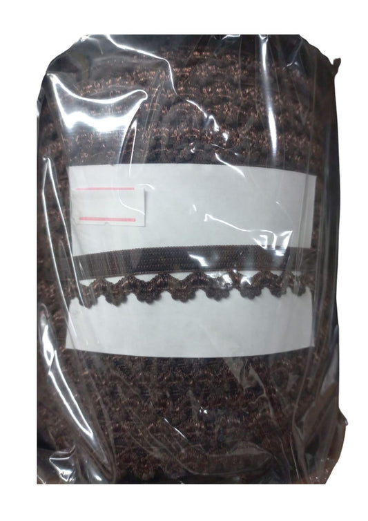 Çamaşır Lastiği Dantelli 1 cm 1 Metre Kahverengi