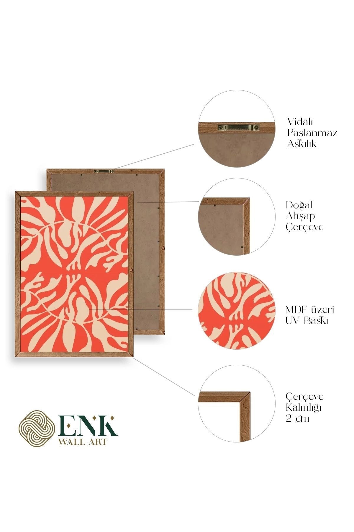 Modern Ahşap Çerçeveli Tablo 17 x 23