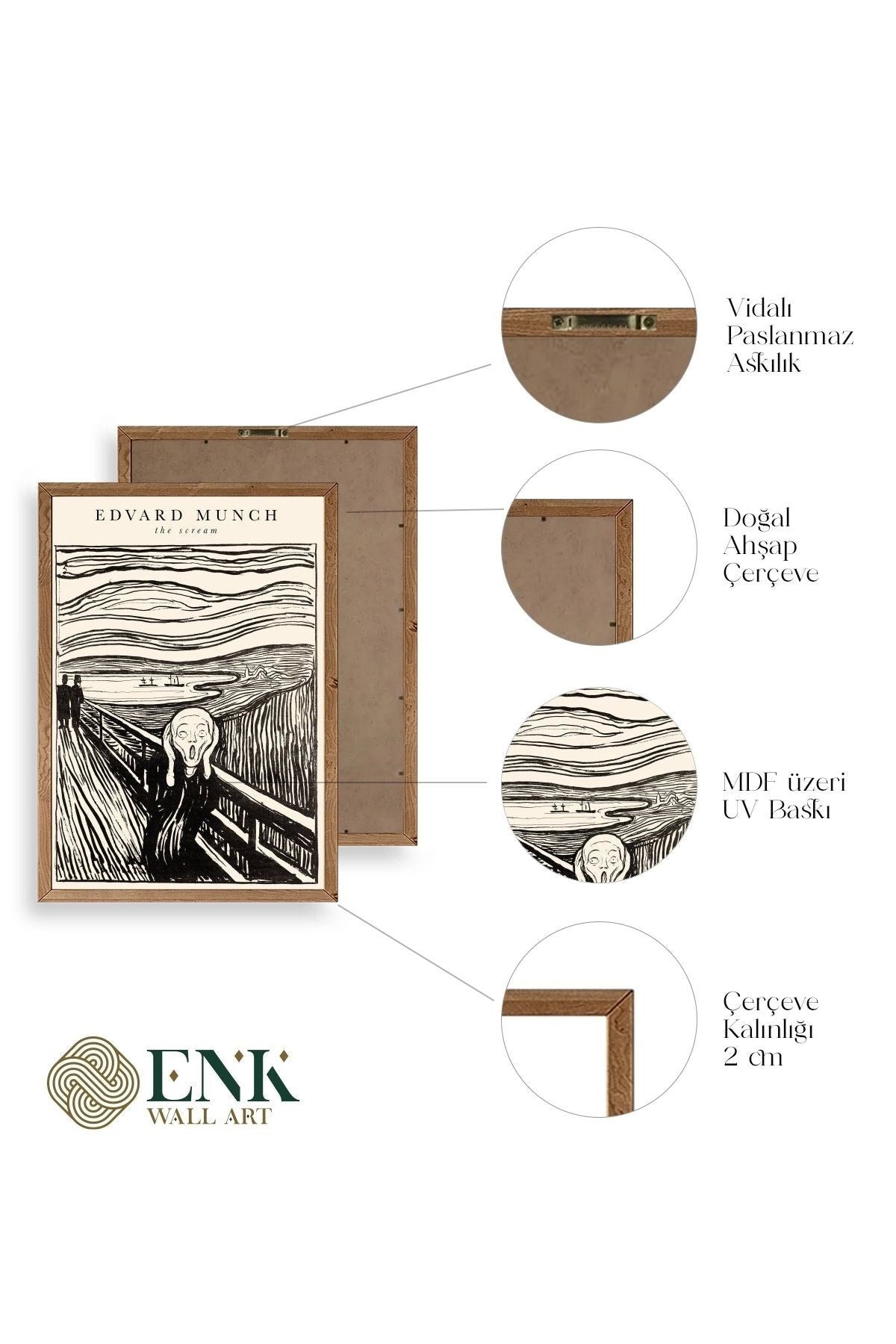 Çığlık Ahşap Çerçeveli Tablo 17 x 23