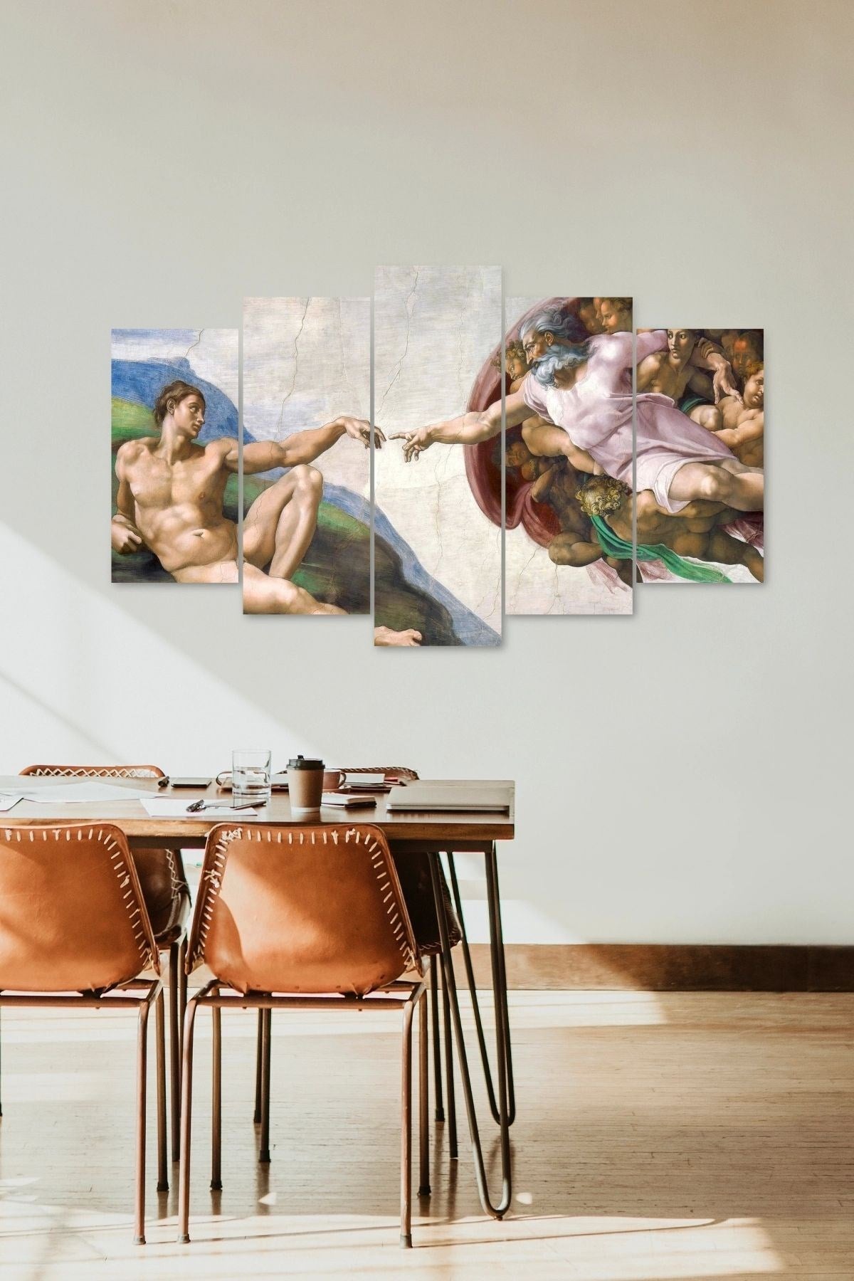 İnsan Manzarası 5 Parçalı Mdf Tablo 60 x 100