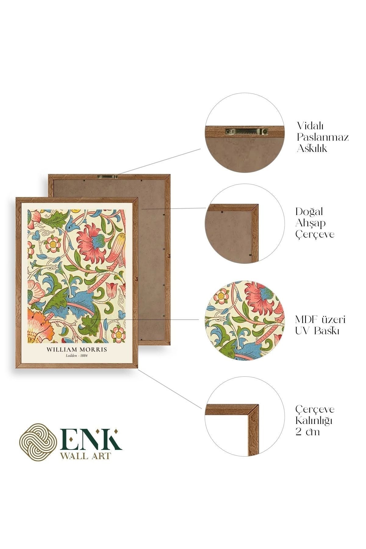 William Morris Ahşap Çerçeveli Tablo 50 x 70