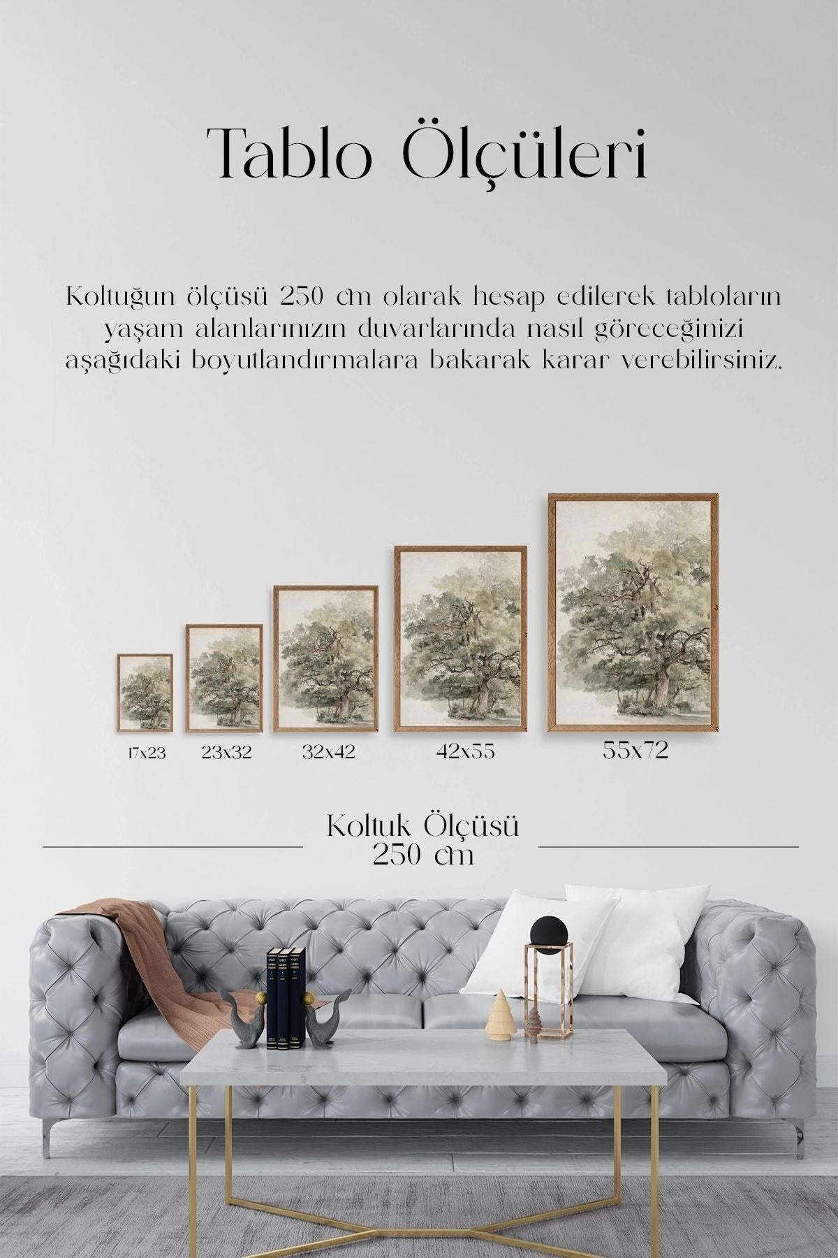 Ağaç Ahşap Çerçeveli Tablo 23 x 30