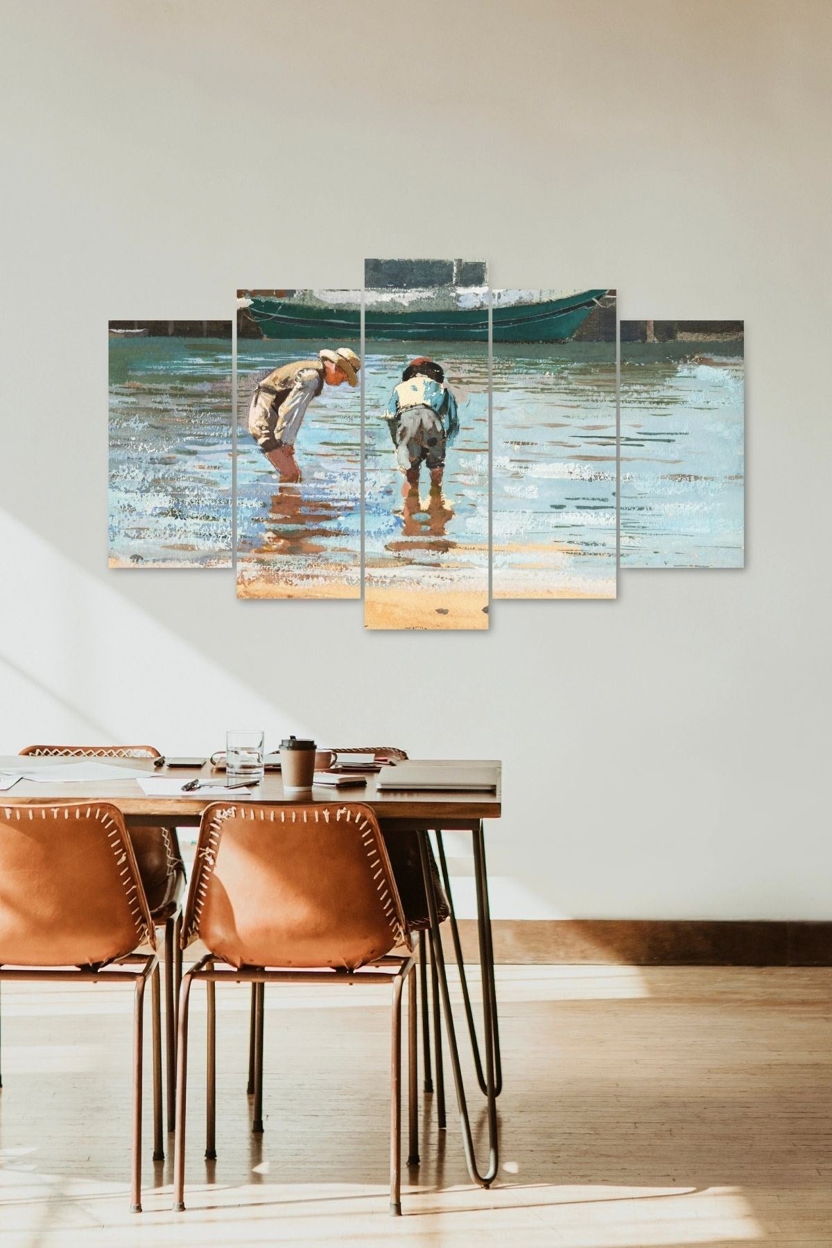 Deniz Manzarası 5 Parçalı Mdf Tablo 60 x 100