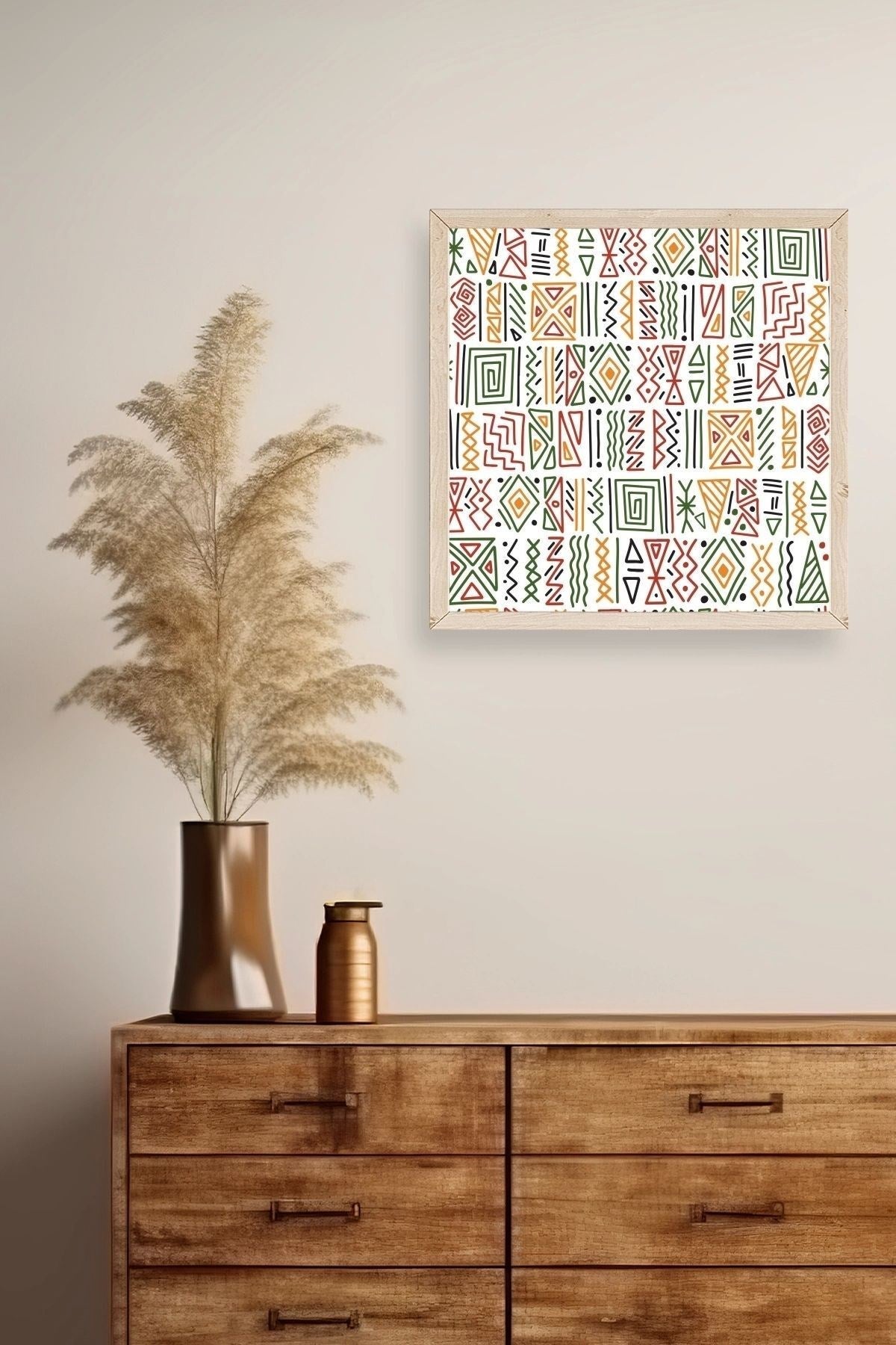 Çizgiler Ahşap Çerçeveli Tablo 42 x 42