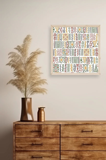 Çizgiler Ahşap Çerçeveli Tablo 42 x 42