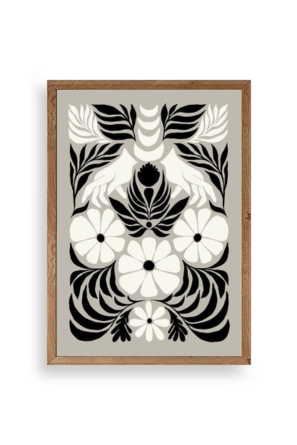 Çiçek Ahşap Çerçeveli Tablo 30 x 42
