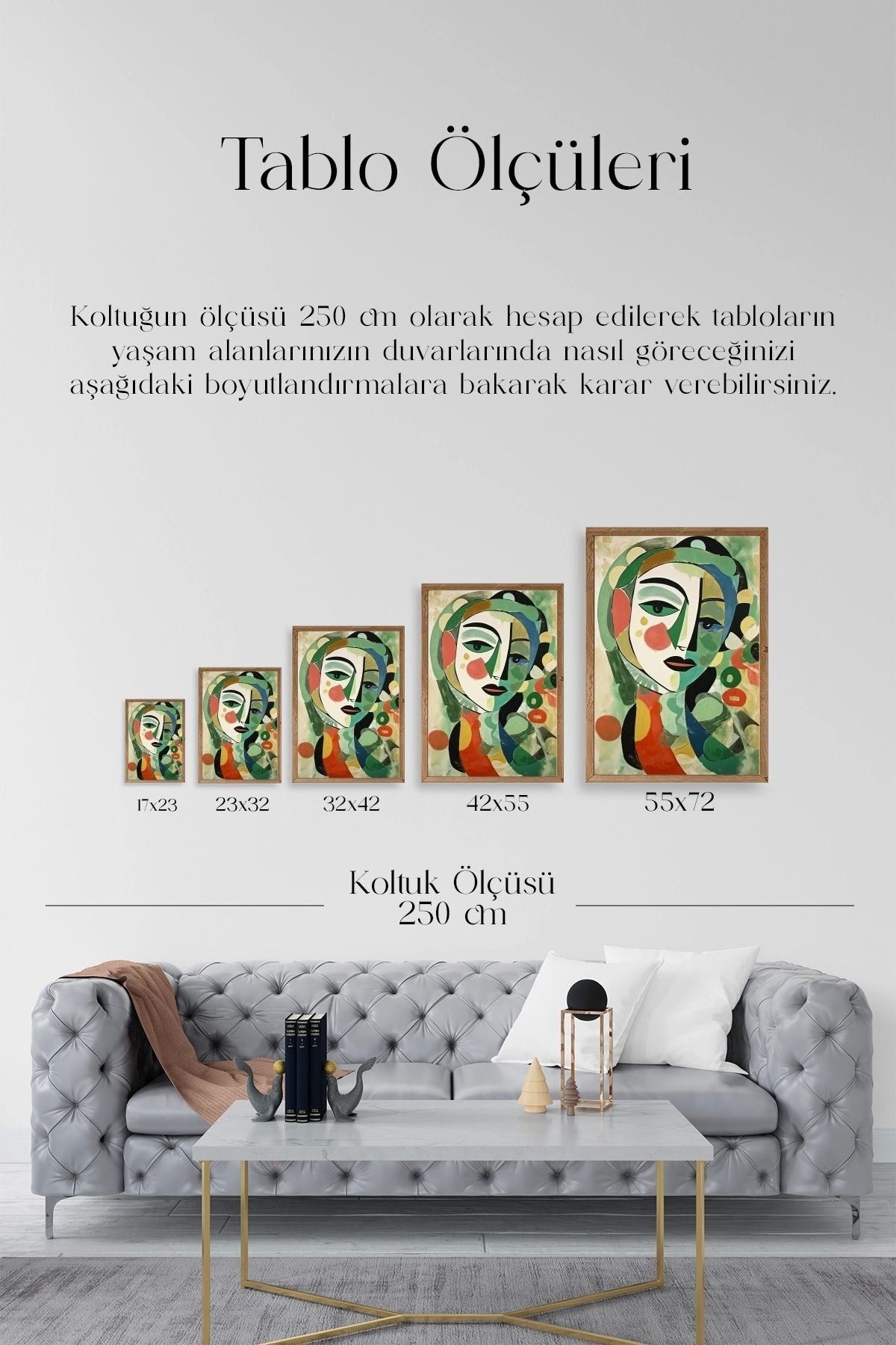 Soyut Kadın Ahşap Çerçeveli Tablo 50 x 70