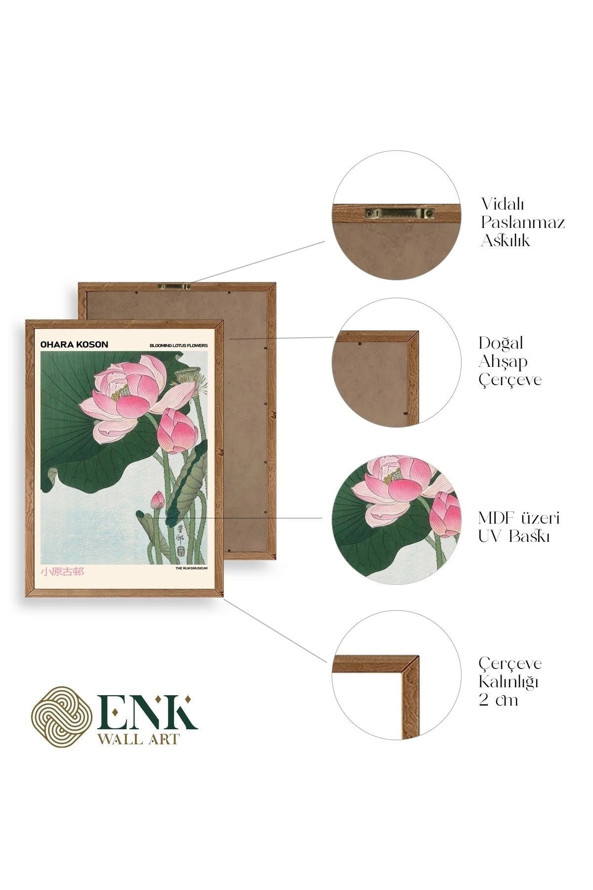 Ohara Koson Ahşap Çerçeveli Tablo 23 x 30