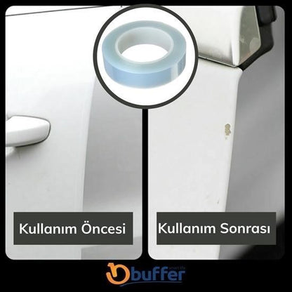 BUFFER® Şeffaf Su Geçirmeyen  Dayanıklı Kolay Yapışan Çizilmeye Dayanıklı Oto Darbe Koruyucu Bant