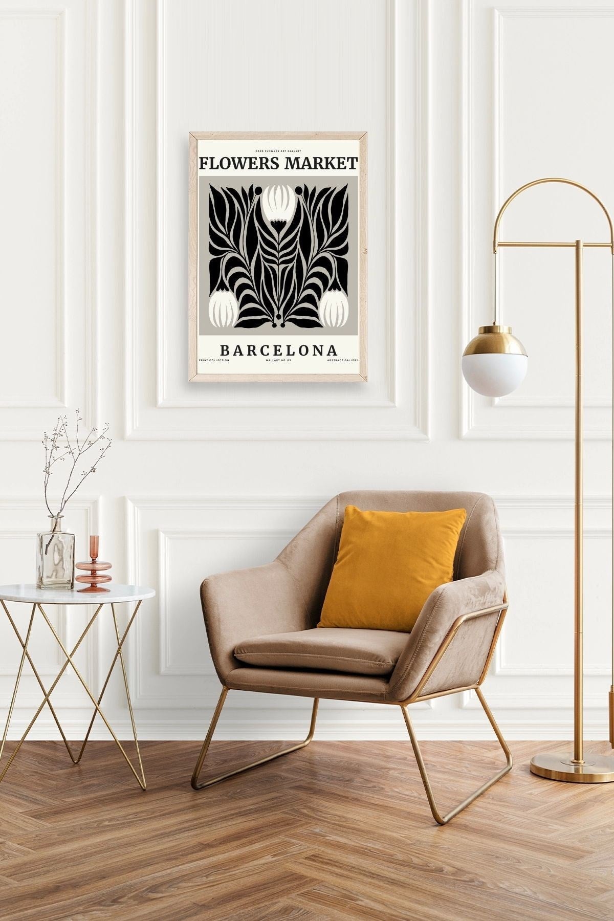 Çiçek Ahşap Çerçeveli Tablo 50 x 70