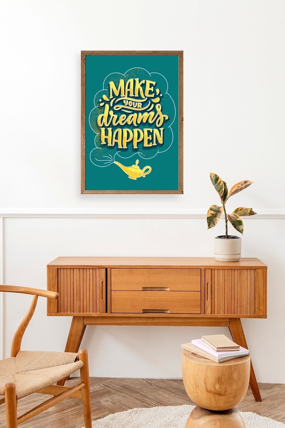 Motto Ahşap Çerçeveli Tablo 17 x 23