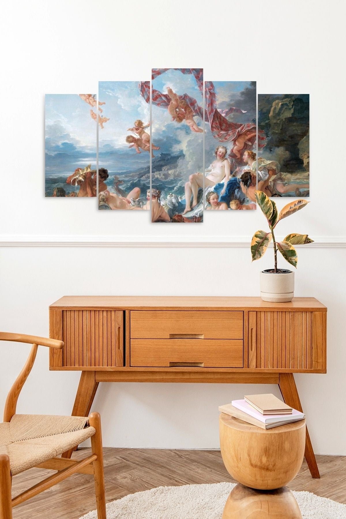 İnsan Manzarası 5 Parçalı Mdf Tablo 60 x 100