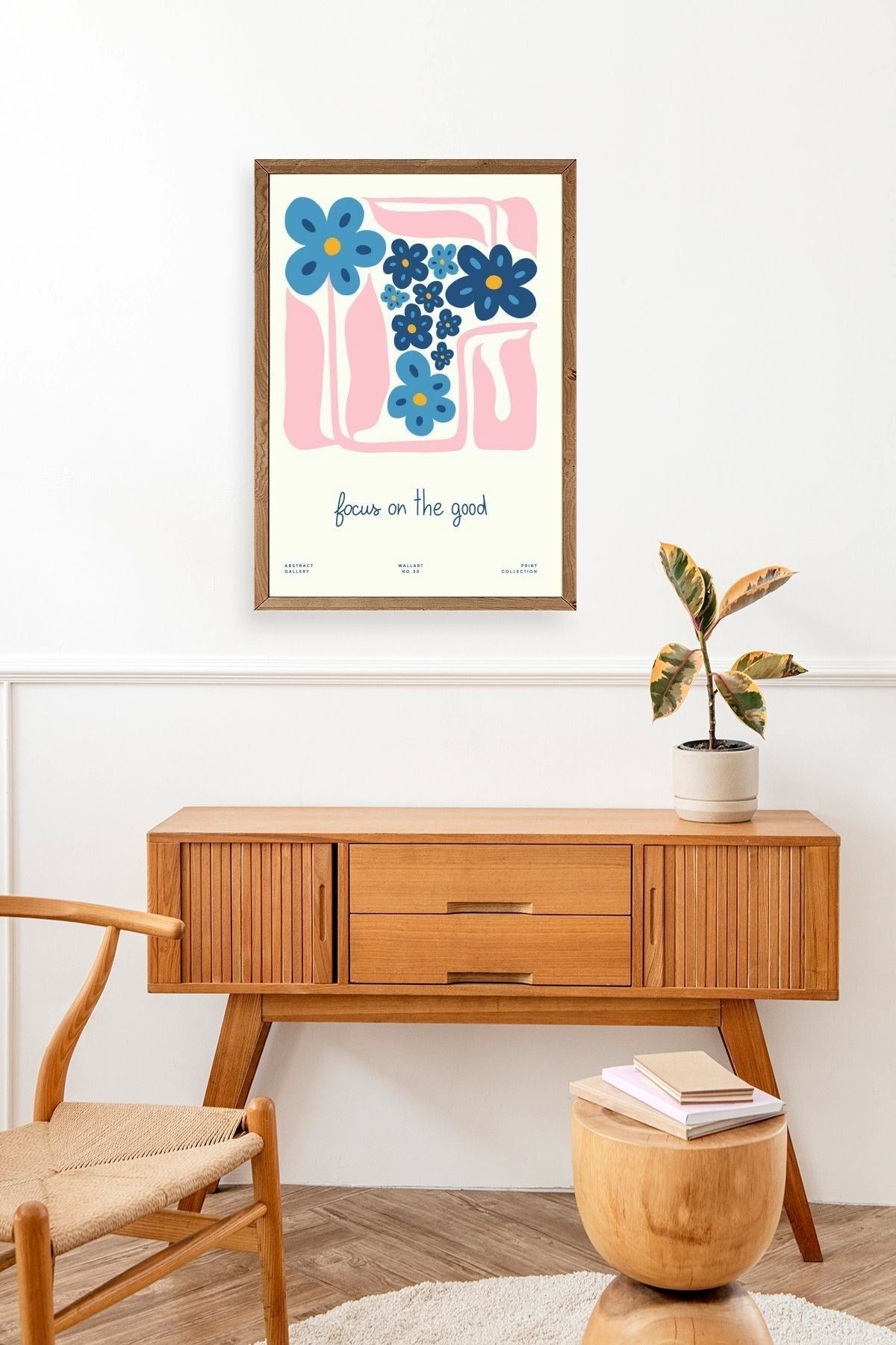 Çiçekler Ahşap Çerçeveli Tablo 17 x 23