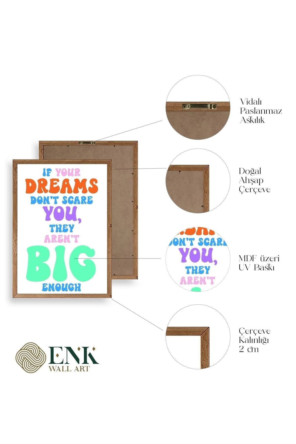 Motto Ahşap Çerçeveli Tablo 50 x 70