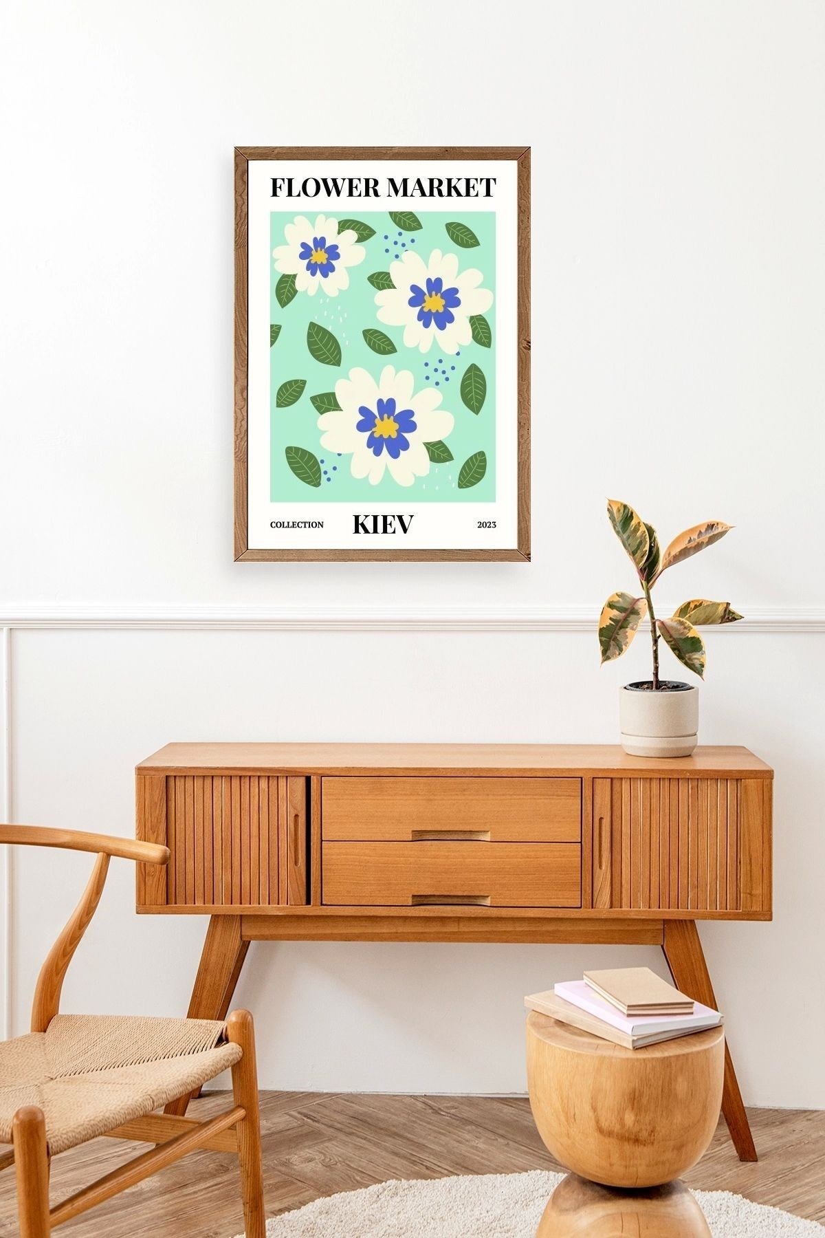 Çiçek Ahşap Çerçeveli Tablo 23 x 30