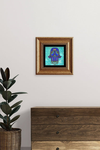 Fatma Ana Eli Çerçeveli Taş Tablo 20 cm