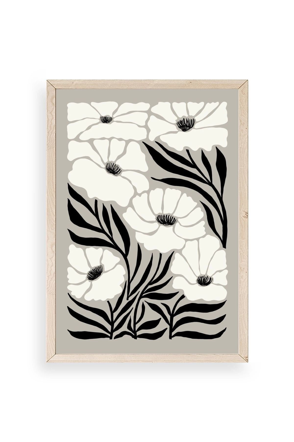 Çiçek Ahşap Çerçeveli Tablo 50 x 70