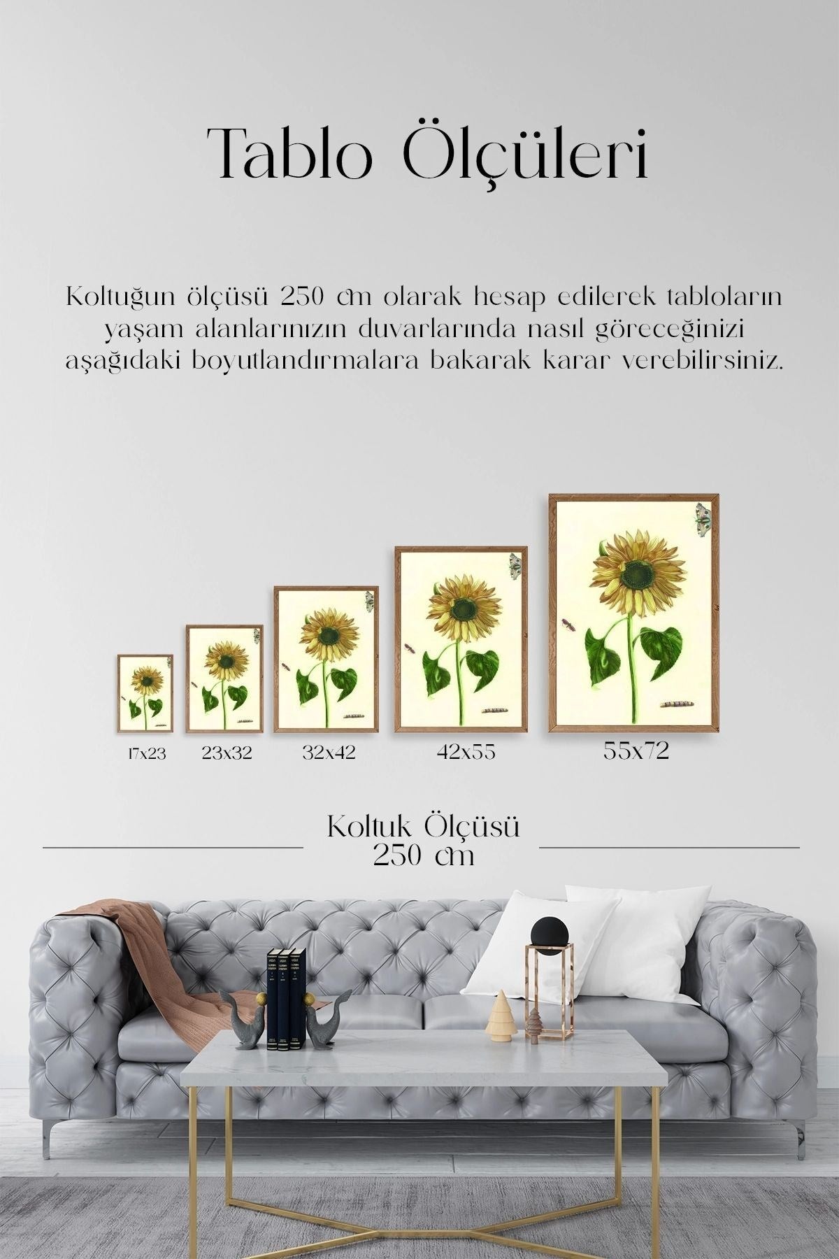 Ayçiçeği Ahşap Çerçeveli Tablo 50 x 70