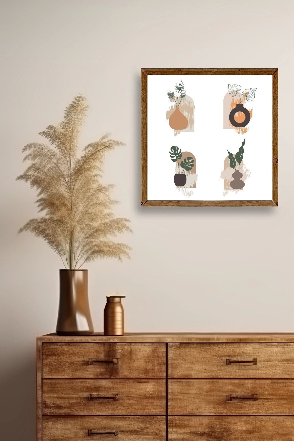 Çiçek Ahşap Çerçeveli Tablo 23 x 23