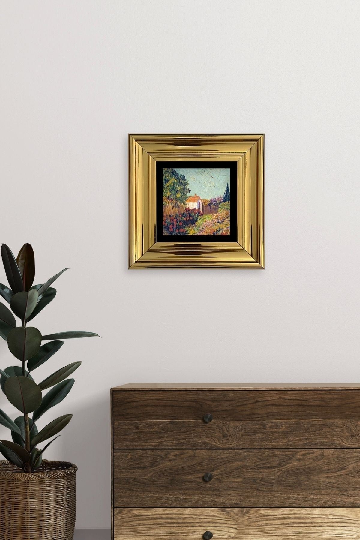 Van Gogh Çerçeveli Taş Tablo 20 cm