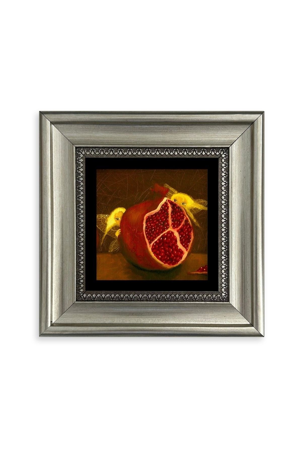 Nar Çerçeveli Taş Tablo 20 cm