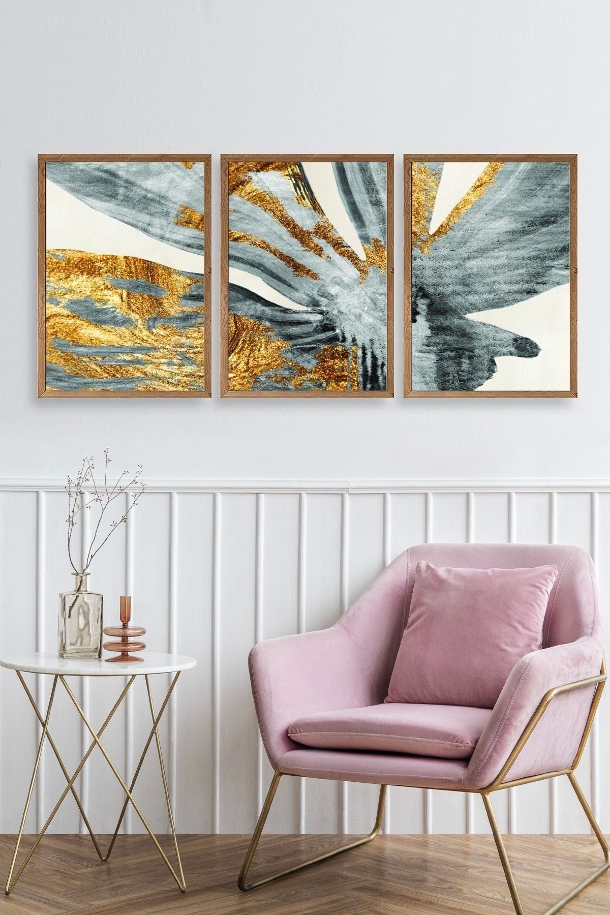 Soyut Ahşap Çerçeveli Tablo 17 x 23