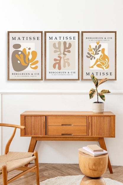 Matisse Üçlü Ahşap Çerçeveli Tablo 50 x 70
