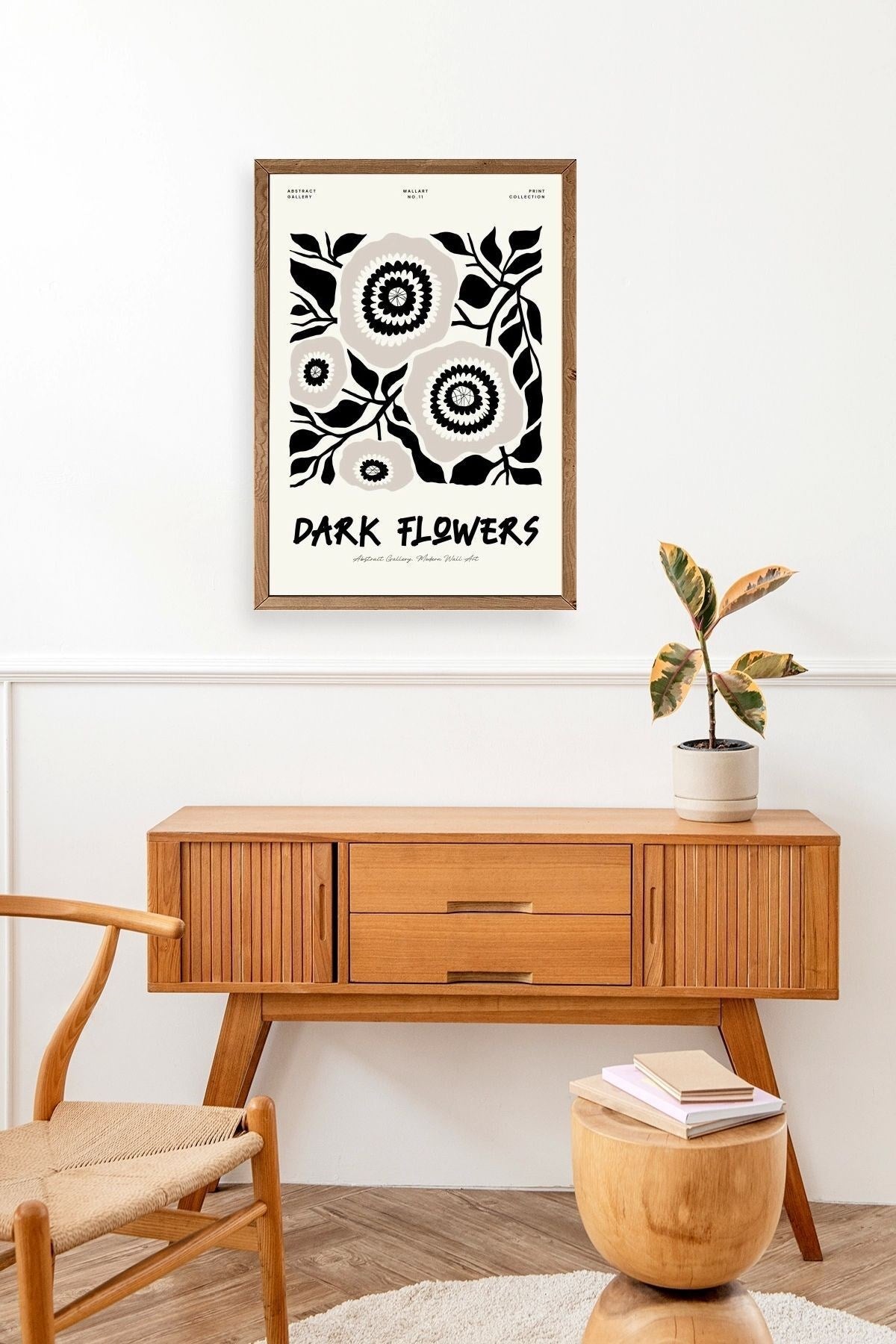 Çiçek Ahşap Çerçeveli Tablo 17 x 23