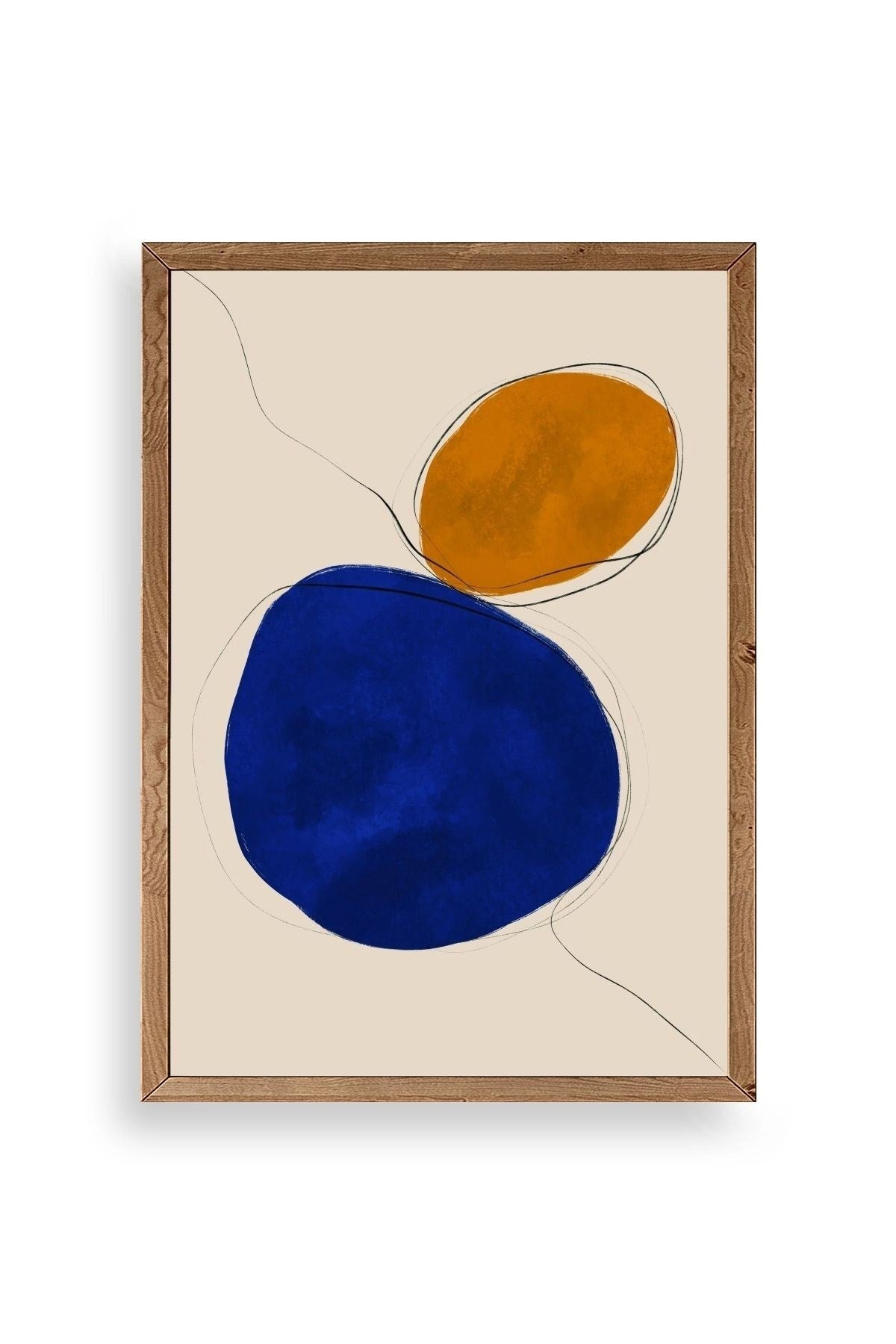 Soyut Ahşap Çerçeveli Tablo 17 x 23