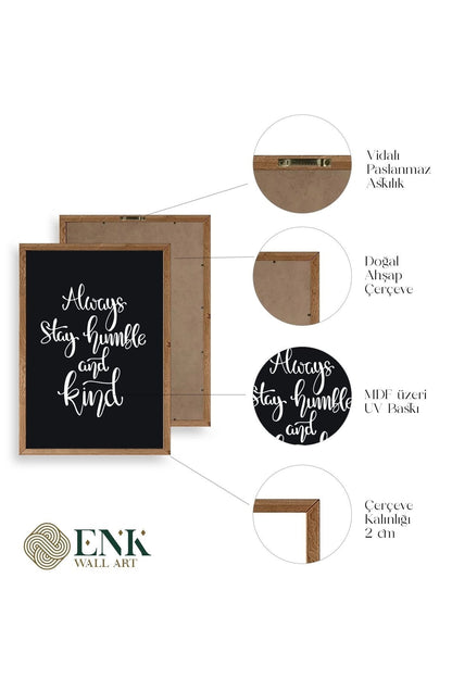 Motto Ahşap Çerçeveli Tablo 17 x 23