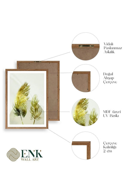 Manzara Üçlü Ahşap Çerçeveli Tablo 50 x 70