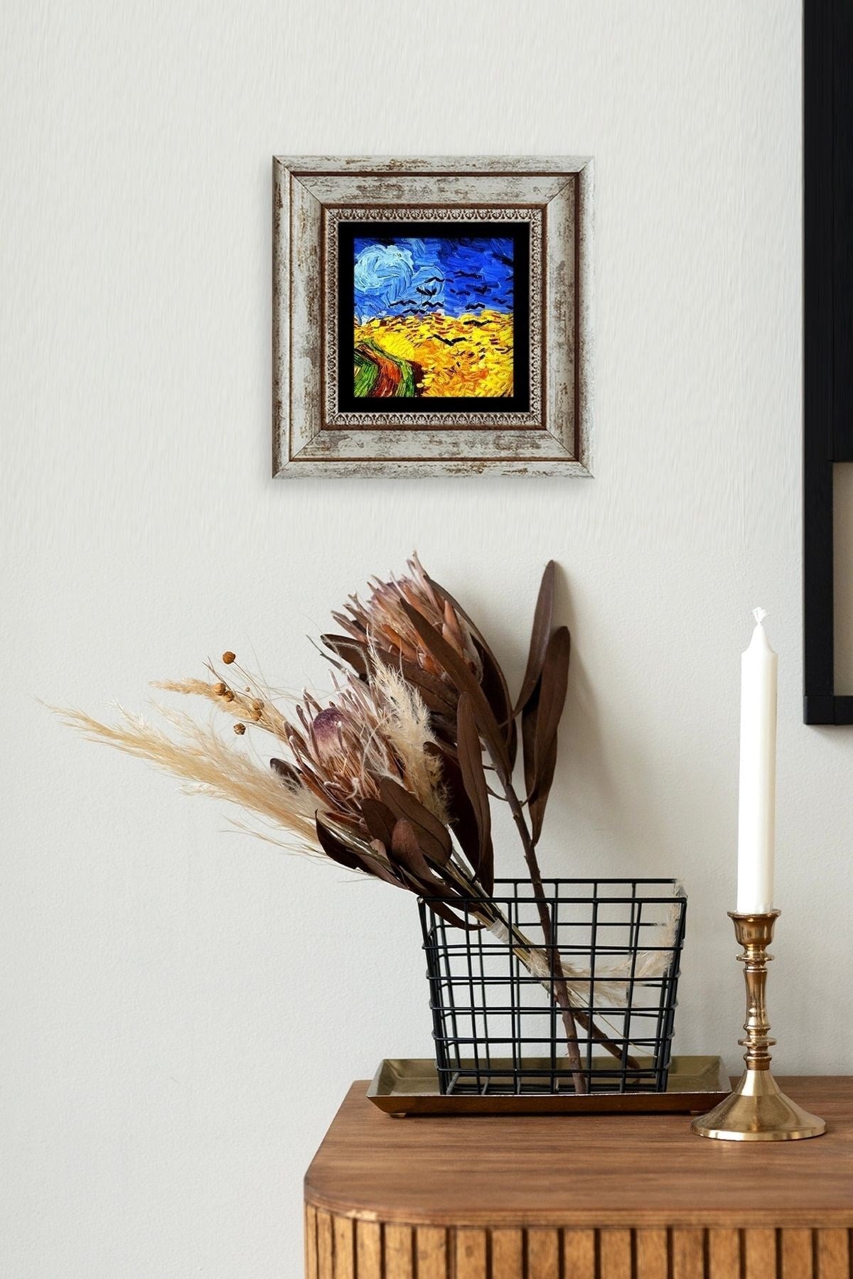 Van Gogh Çerçeveli Taş Tablo 20 cm