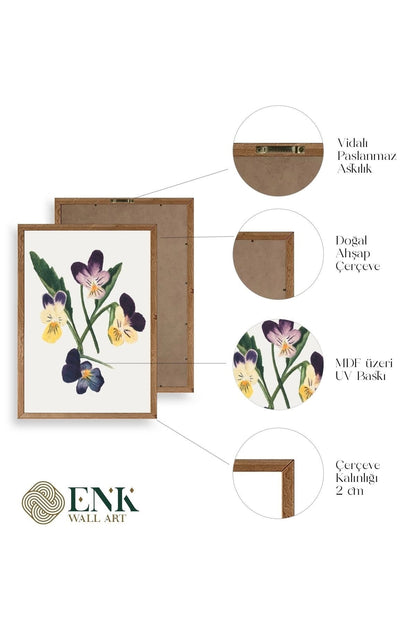 Çiçekler Ahşap Çerçeveli Tablo 50 x 70