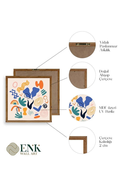 İllüstrasyon Ahşap Çerçeveli Tablo 23 x 23