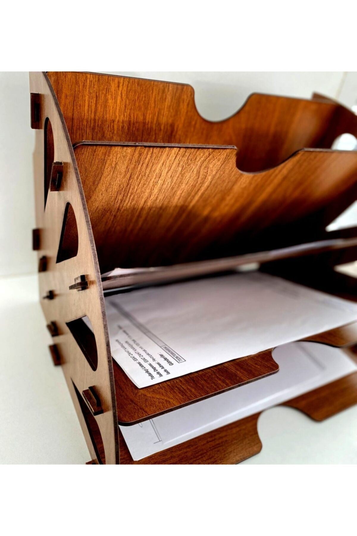 Ahşap Dekoratif Dosya Düzenleyici Masaüstü Toplayıcı 20 x 20