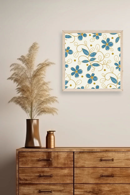 Çiçek Ahşap Çerçeveli Tablo 42 x 42