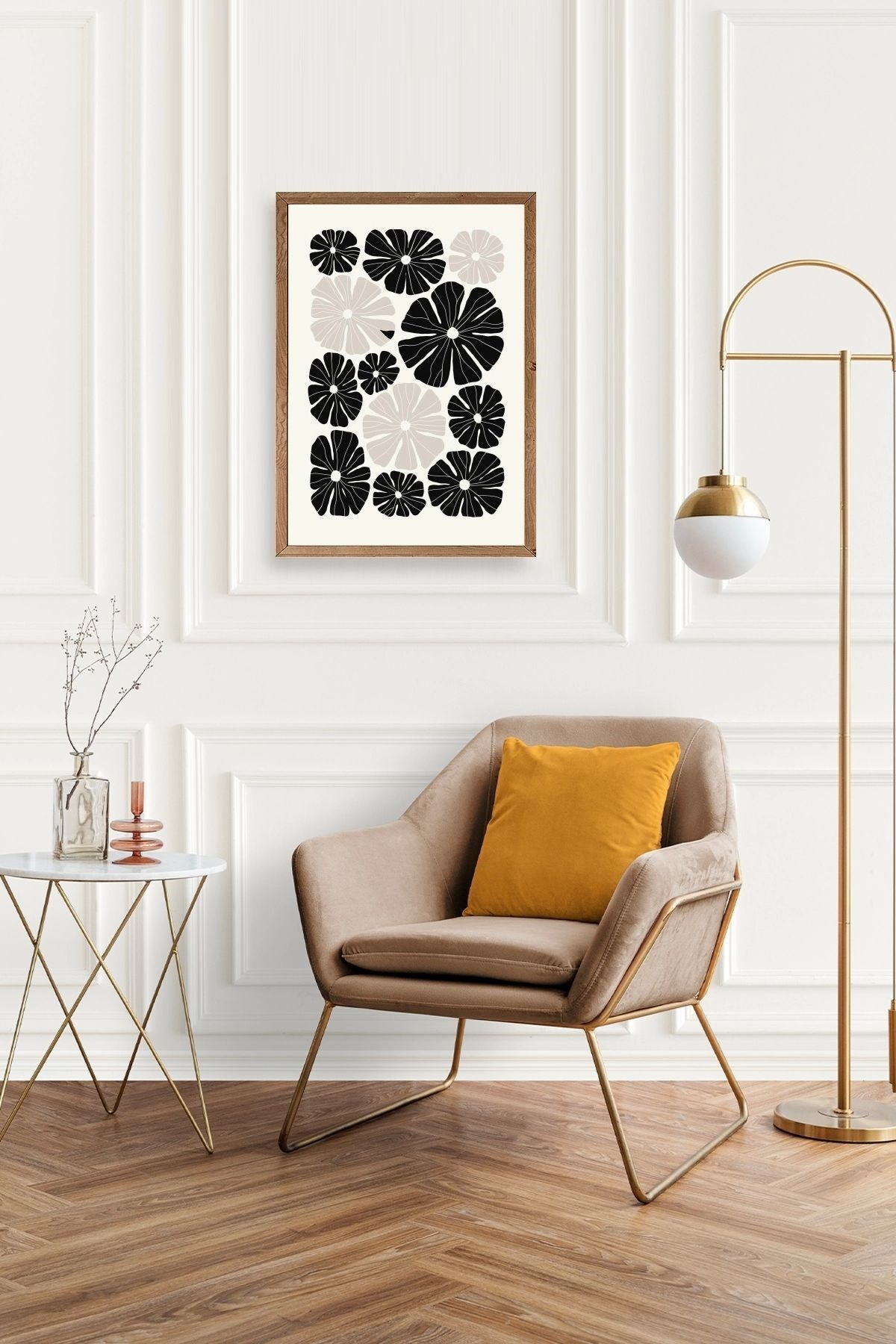 Çiçek Ahşap Çerçeveli Tablo 30 x 42