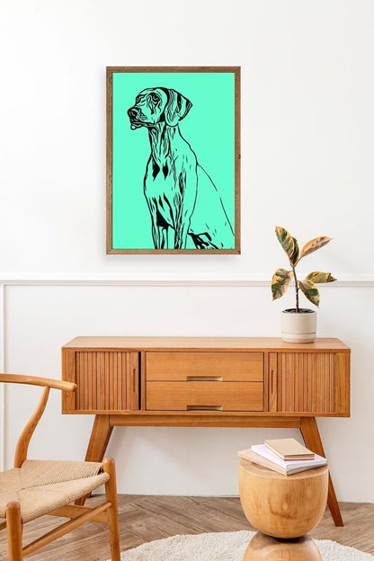 Köpek Ahşap Çerçeveli Tablo 23 x 30