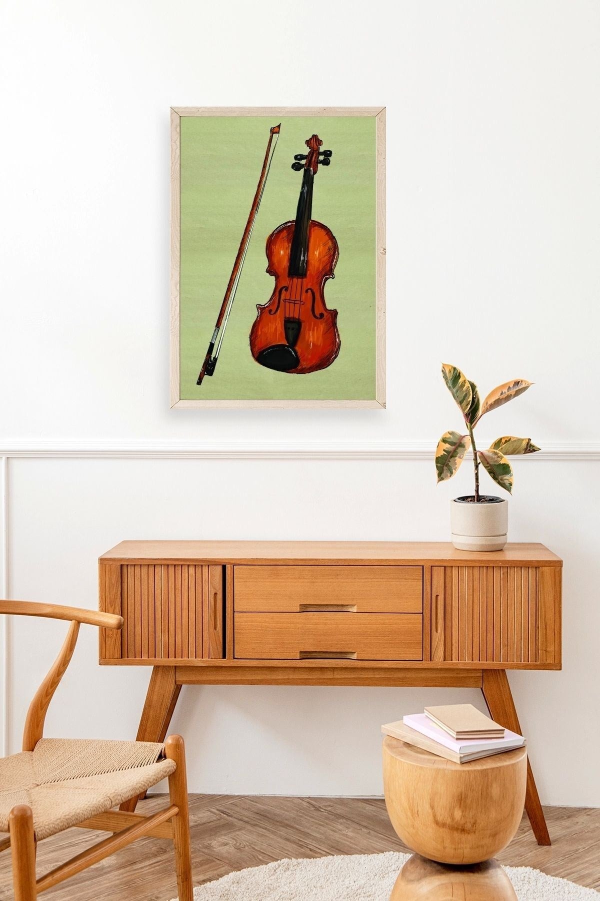 Keman Ahşap Çerçeveli Tablo 50 x 70