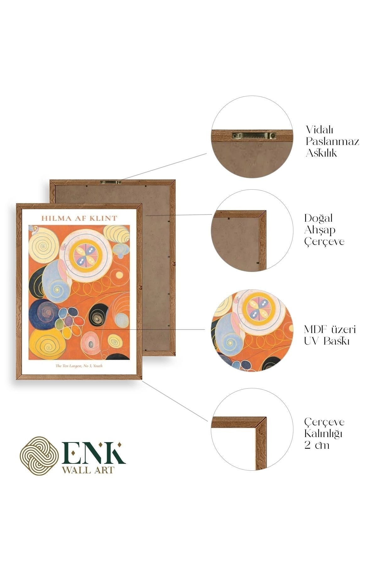 Hilma Af Klint Ahşap Çerçeveli Tablo 50 x 70