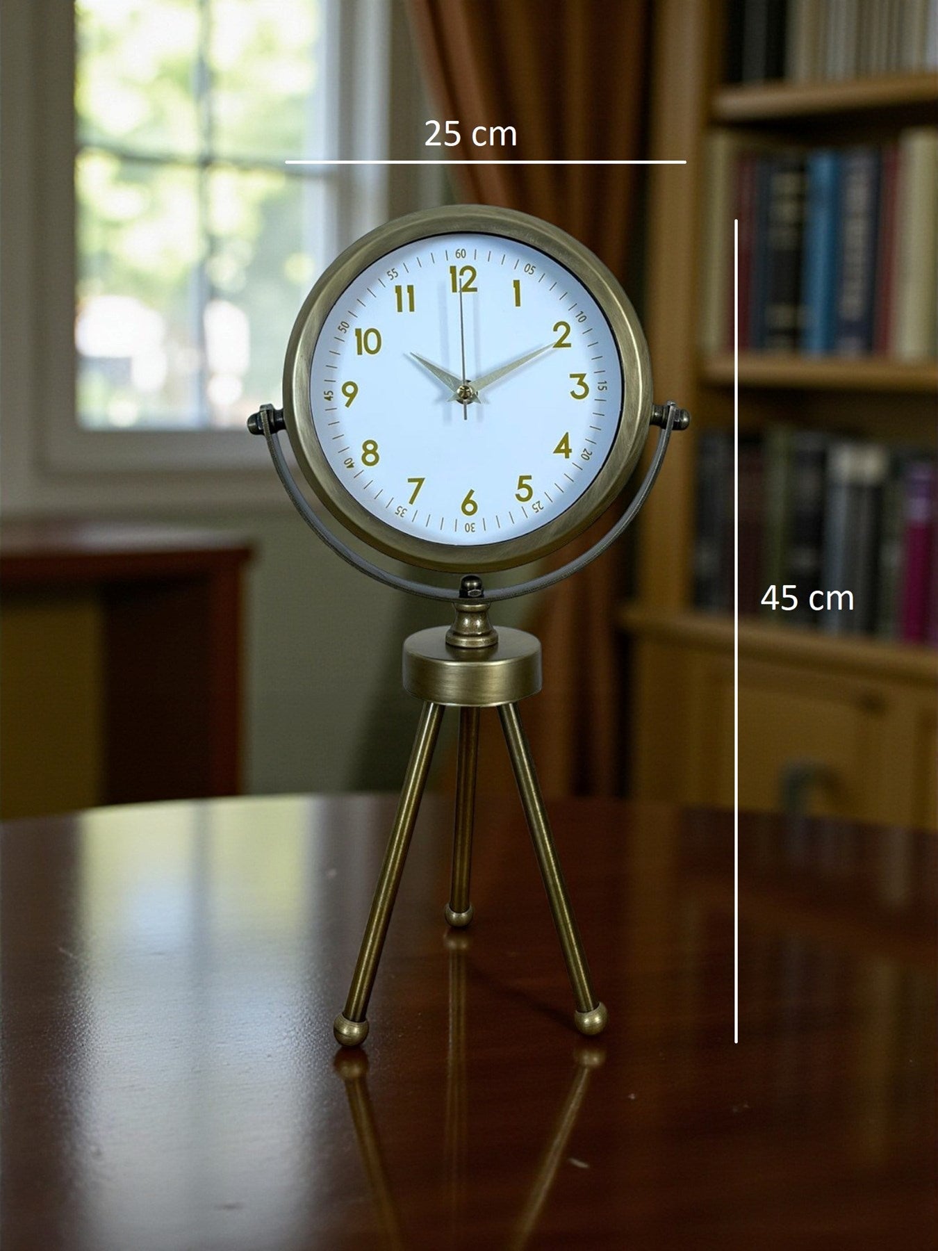 Zentime Eskitme Vintage Üç Ayaklı Masa Saati