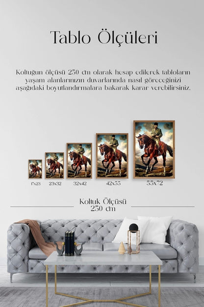Atatürk Ahşap Çerçeveli Tablo 50 x 70