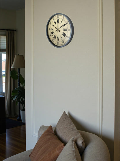 Zentime 36 Cm Gri Dekoratif Duvar Saati