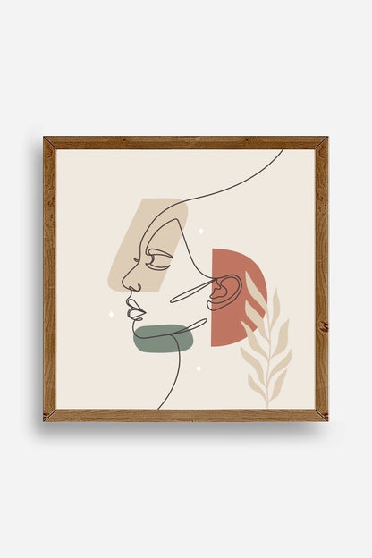 Kadın Ahşap Çerçeveli Tablo 50 x 50
