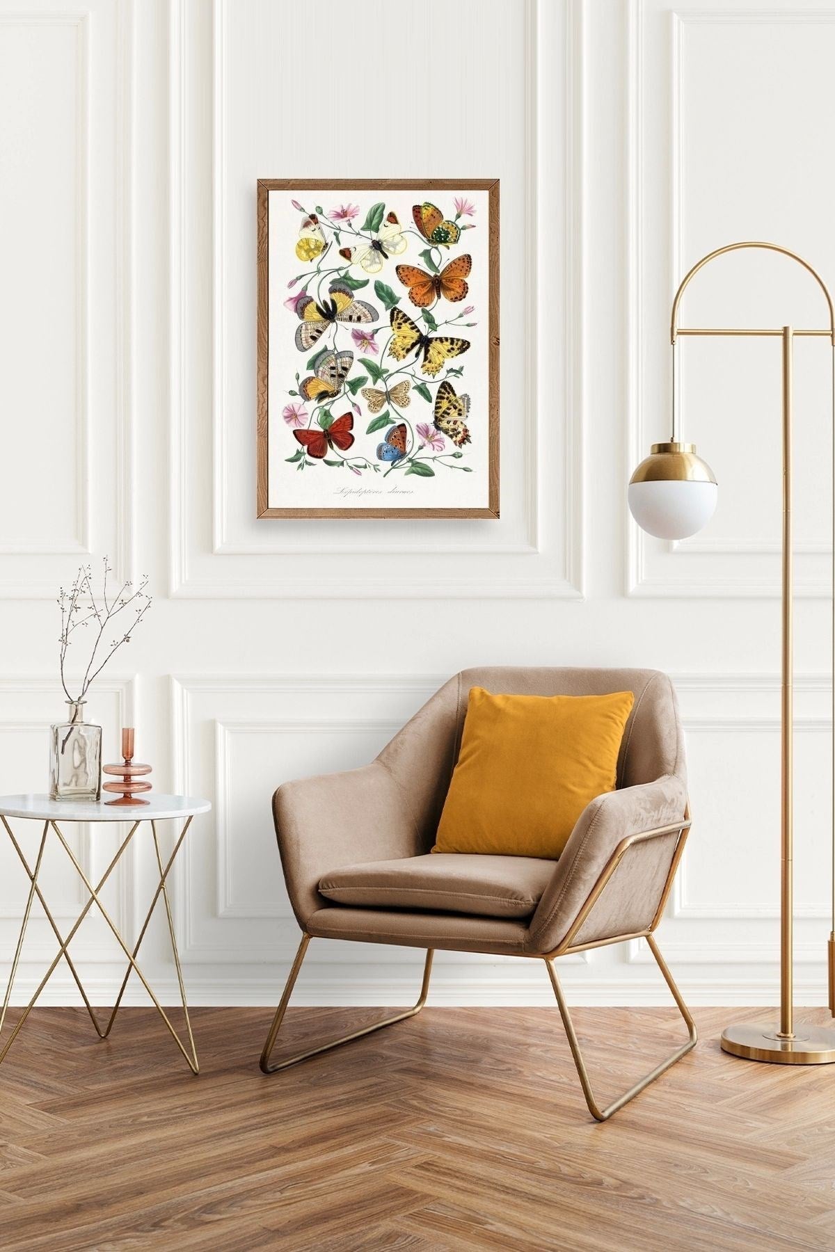 Lepidopteres Diurnes Ahşap Çerçeveli Tablo 23 x 30