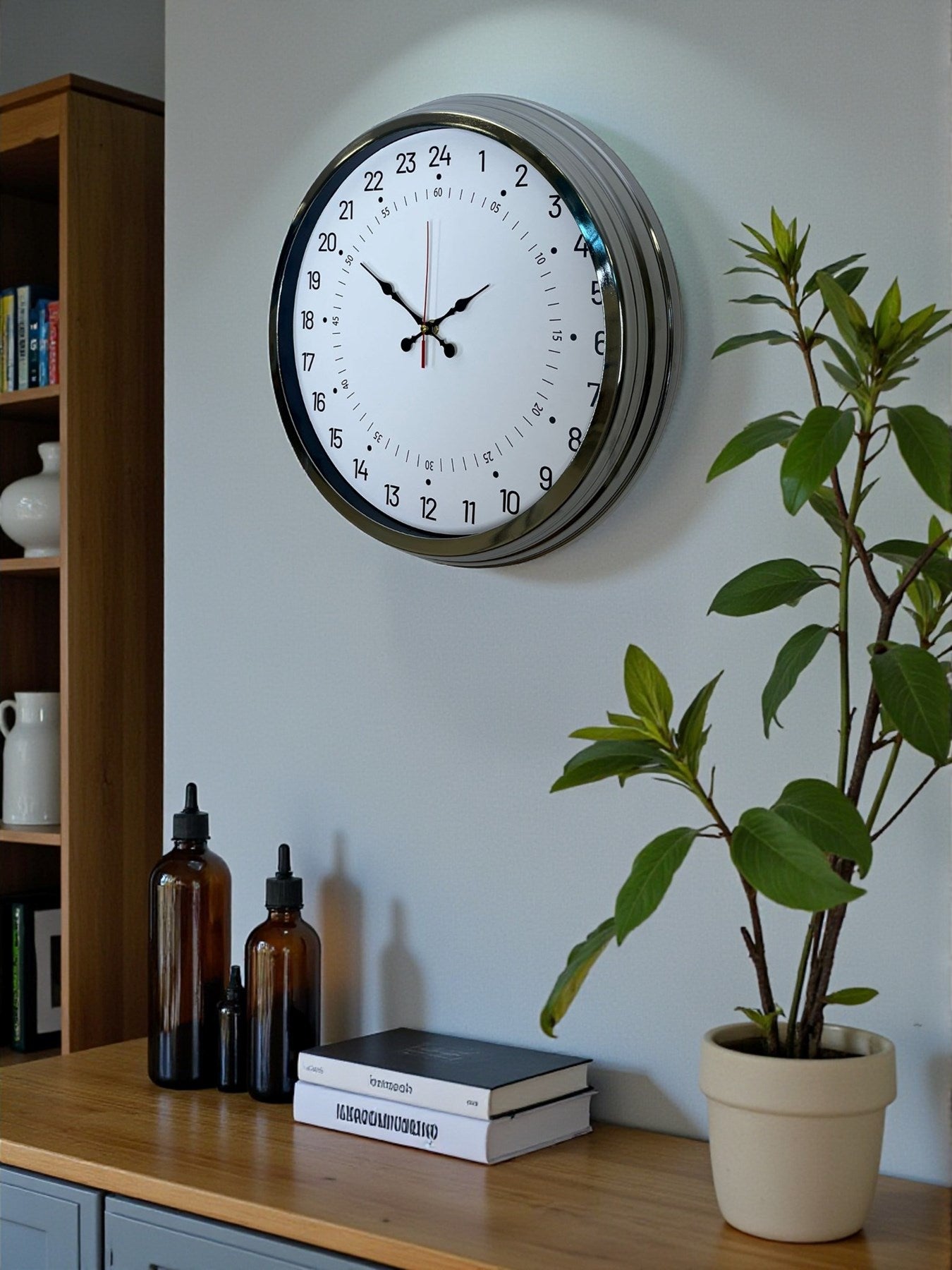 Zentime 40 Cm Krom Şık Alışılmışın Dışında Duvar Saati